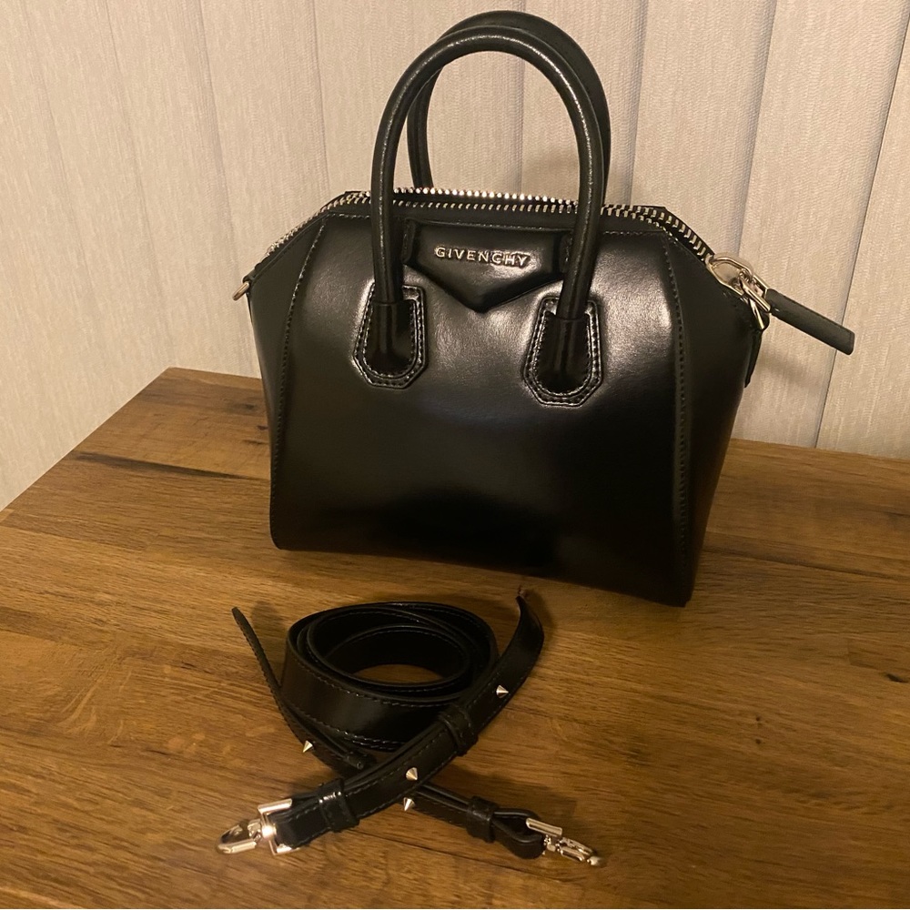 Givenchy Mini Antigona in Black Smooth Leather